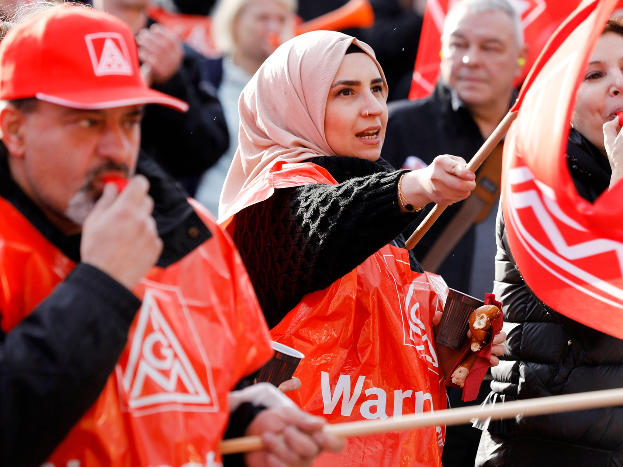 Warnstreikaktion in Berlin am 08.11.2022