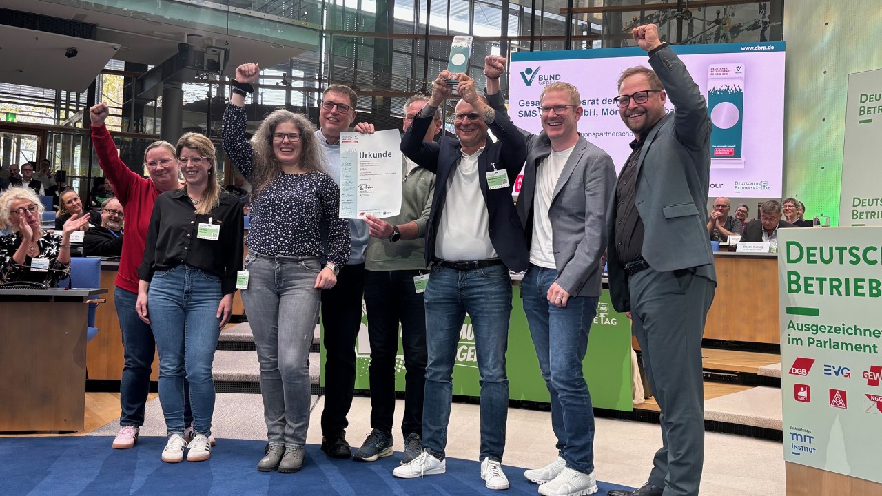 Deutscher Betriebsrätepreis 2025: Der Betriebsrat der SMS Group GmbH Mönchengladbach gewinnt Silber